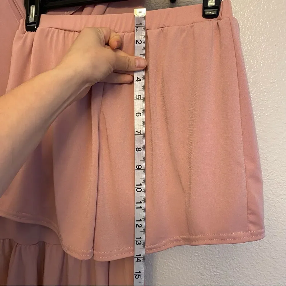 Weissman dance costume 2 piece top shorts mauve blush jersey MJ11368 adult MA